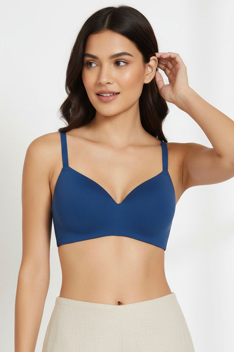 Zivame Wonderwire Padded 3/4Th Coverage T-Shirt Bra - Navy Peony — image 3